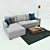 Meridiani Belmon Modular Sofa + Porada Stick Floor Lamp 3D model small image 2