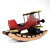 Vintage Wooden Rocking Plane 3D model small image 2