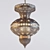 Antique Brass Chandelier with Crystal Accents 3D model small image 1