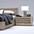 Elegant Grand Shutter Bed 3D model small image 2