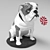 Lladro Ceramic Bulldog with Lollipop Sculpture 3D model small image 2