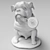 Lladro Ceramic Bulldog with Lollipop Sculpture 3D model small image 3