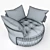 Modern Armchair Zoe: Spanish Elegance 3D model small image 3