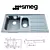 Sleek Smeg Sink Set 3D model small image 1