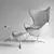 Fritz Hansen Egg Chair Set 3D model small image 2