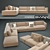 Luxury Italian Corner Sofa: Le Nuvole/SWAN 3D model small image 1