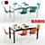 Scavolini Tai Flash: Vibrant Blue & Orange Chairs and Table 3D model small image 1