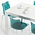 Scavolini Tai Flash: Vibrant Blue & Orange Chairs and Table 3D model small image 2