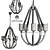 Industrial Loft Black Rope Chandelier 3D model small image 3