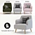 House Doctor Retro Style Armchair 3D model small image 1