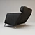 Modern Black Leather Armchair 3D model small image 3