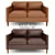 West Elm Hamilton Leather Sofa 3D model small image 2