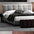 Luxury Minotti Andersen Quilted Bed 3D model small image 2