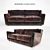 Elegant Leather Sofa - Bergère Longe 3D model small image 1