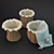 Handwoven Rattan Basket Set 3D model small image 1