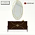 Elegant Carpanese Chest with Oval Mirror 3D model small image 2