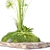 Natural Stone Decor with Moss and Meadow Plants 3D model small image 2