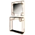 Elegant Gold Console & Mirror Set 3D model small image 2