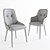 Connie Chair: Elegant Wood and Fabric Blend 3D model small image 3