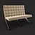 Barcelona Knoll Soka: Sleek and Stylish Sofa 3D model small image 1