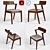Elegant HongKong Walnut Chair 3D model small image 1