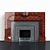 19th Century American Wooden Fireplace 3D model small image 2