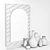 Metal Mirror & Enamel Vases Set 3D model small image 2