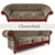 Elegant Velvet Divan Chesterfield 3D model small image 1