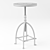 Vintage Oak Industrial Barstool 3D model small image 3