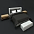 Modern Black Luxury Bed Set 3D model small image 3