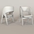 Elegant Wood and Fabric Chair 3D model small image 2