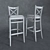 Elegant Toscana Barstool: Natural Wood & Cushioned Seat 3D model small image 3