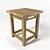 Rustic Decoupage Wooden Stool 3D model small image 1