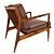 Vintage Scandinavian Lounge Chair 3D model small image 2