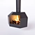 Elegant Corner Fireplace 3D model small image 1