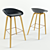 Sleek Wooden Stool: AAS32 3D model small image 1