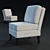 Vica - Sleek and Stylish Slipper Chair 3D model small image 1