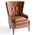 Elegant Oak Leather Chair. 3D model small image 1