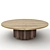 Brass-Accented Oak Cocktail Table 3D model small image 1