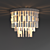 Modern Aged Silver Ceiling Light 3D model small image 2