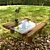 Rustic Wood Coffee Table with Glass Top 3D model small image 3