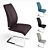 Sleek Leather Chrome Dining Chair 3D model small image 1
