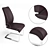 Sleek Leather Chrome Dining Chair 3D model small image 2