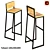 Industrial Loft Bar Stool 3D model small image 1