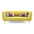 Vibrant Yellow Sofa with Francoise Nielly Print 3D model small image 3