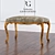 Elegant 4-Legged Bench with Shell Detail 3D model small image 1