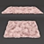Soft Pink BLUSH Faux Fur Rug 3D model small image 2