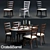 C&B Harper Chair & Avalon Table Set 3D model small image 1