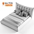 Elegant Dark Beige Linen Queen Bed 3D model small image 2
