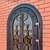 Sturdy Steel Entrance Door with Elegant Wrought Grille 3D model small image 3